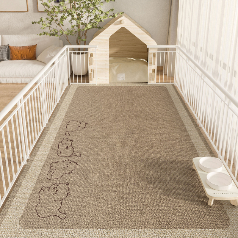 ペットフロアマット防水防尿 PVC レザーカーペット漫画子犬敷物犬の囲いマット大型敷物家の装飾カーペット