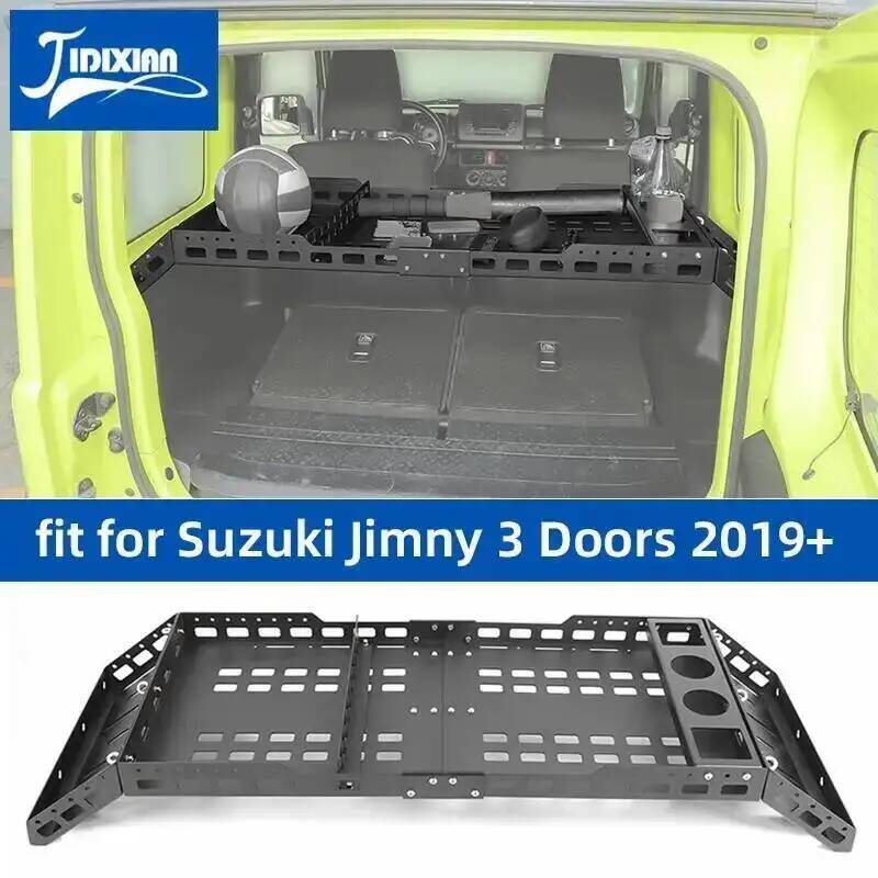JIDIXIAN 車後部トランク拡張可能な収納ラックスズキジムニー 3 ドア 2019 以降に適合 - 分割コンパートメントカップホルダー