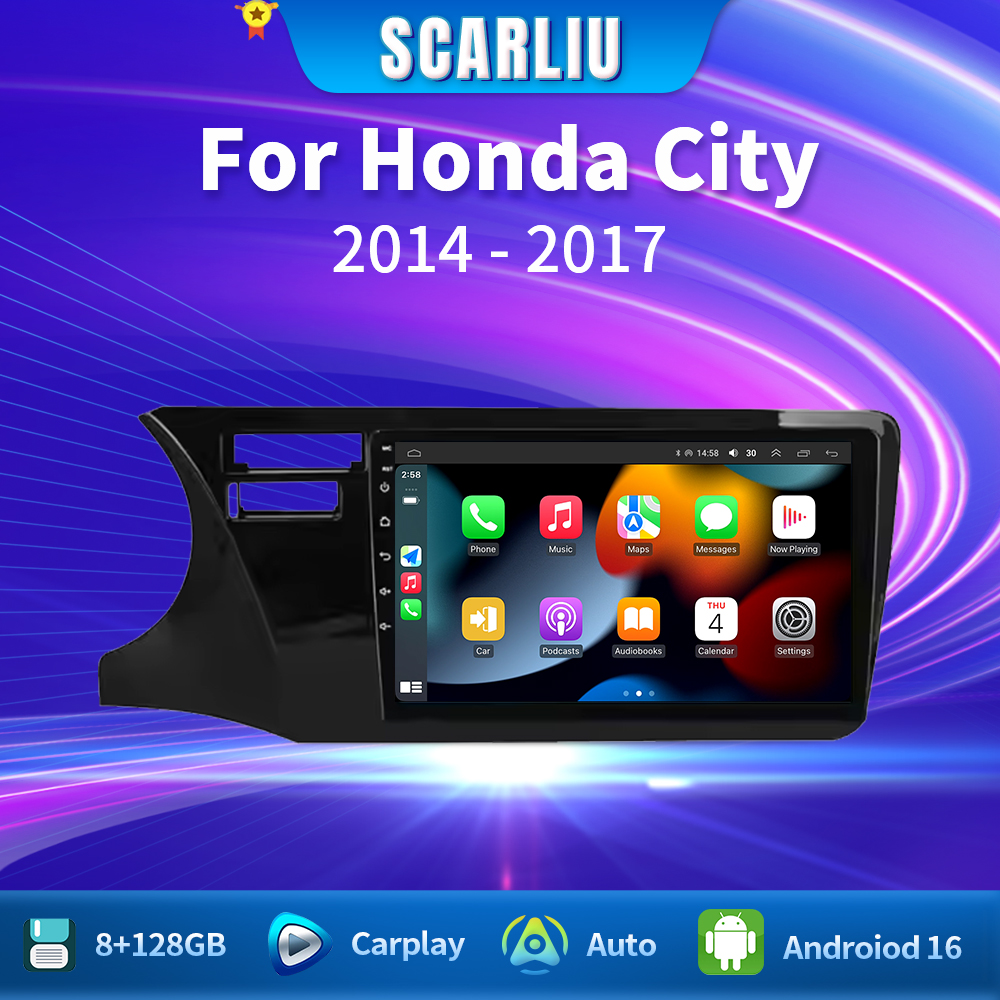 ホンダシティ 2014 2015 2016 2017 2018 2019 アンドロイド 16 カーラジオ GPS ナビ DSP IPS QLED スクリーンカープレーヤー WIFI BT 4G ヘッドユニット