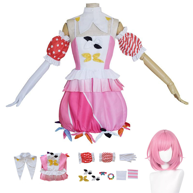 Otori エミュコスプレプロジェクト世界カラフルなステージコスプレ衣装 PJSK Emu Otori 制服ドレスウィッグハロウィンパーティー Cos 女性女の子