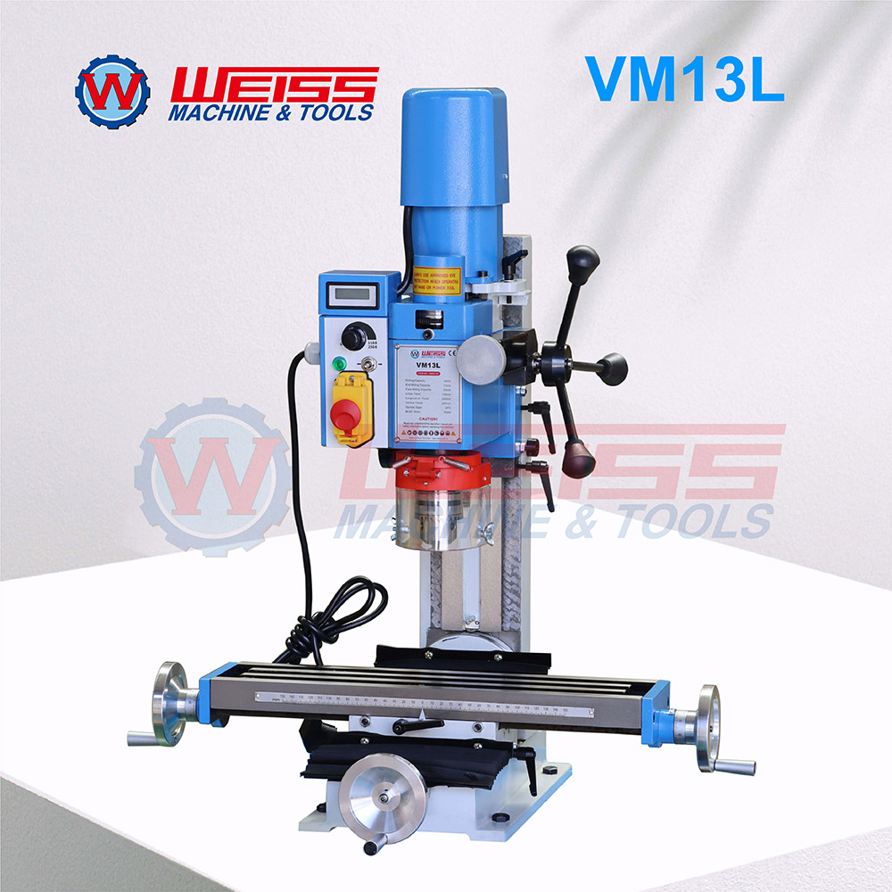 WEISS フライス盤 VM13L ベンチトップフライスボール盤可変 100-2500rpm 750 ワットブラシレスミルドリル