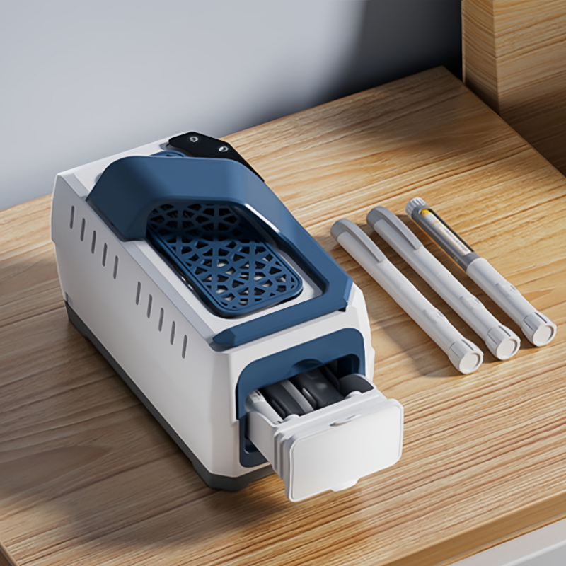 7800mAh 高品質充電式インスリンクーラーミニ冷蔵庫ポータブル医療冷蔵庫 5-8 °C 旅行用クロスボディバッグ付き