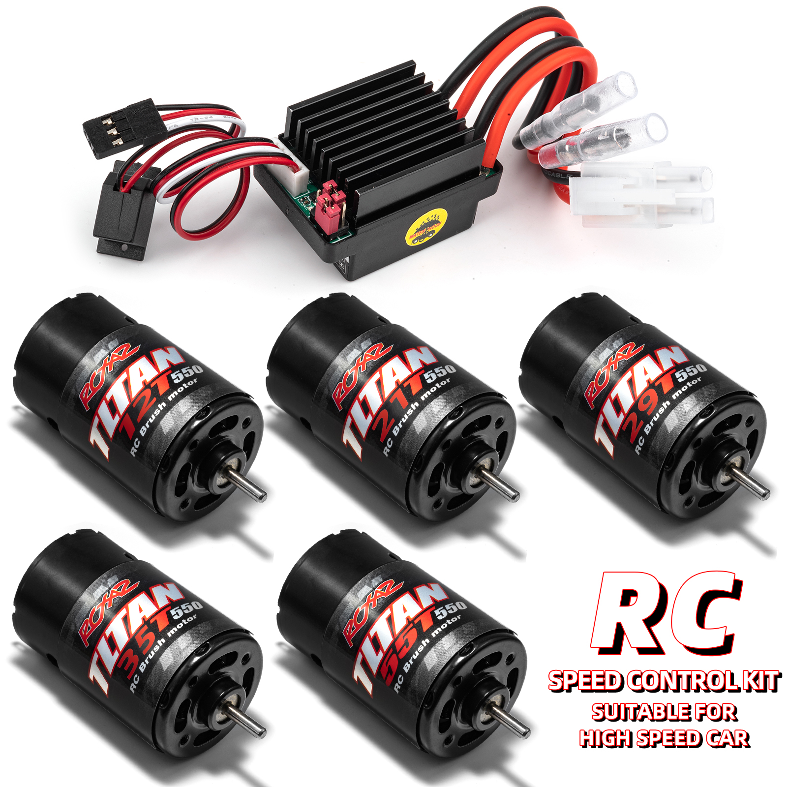 RC 550 ブラシ付きモーター 12T-55T ESC 320A スピードコントロールコンビネーションセット クライムドリフトレーシング 防水 1/10 RC Cralwer 車/ボート用