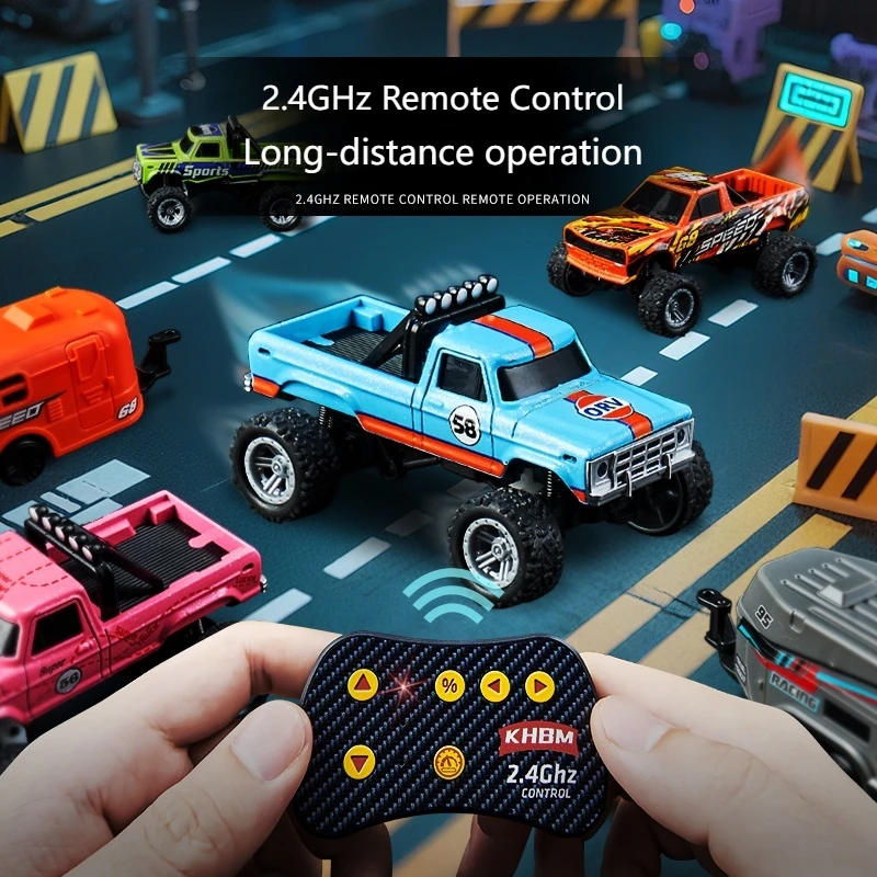 トップ Rc カーミニ合金 1/64 リモートコントロールカー持ち運びに便利 60 分の作業時間子供のギフト電子玩具