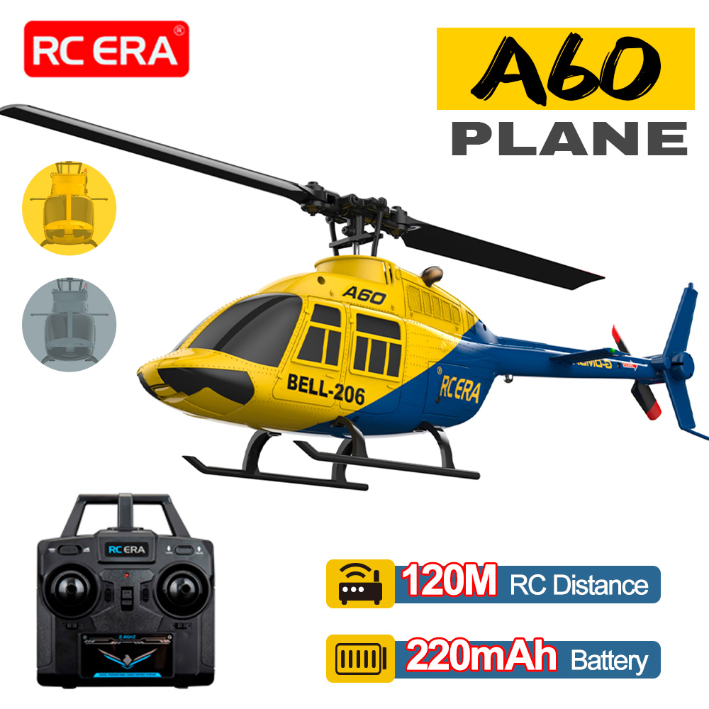 RC ERA A60 4CH ヘリコプター 1/42 スケール BELL-206 オプティカルフローポジショニング 10 分の飛行時間 2.4 グラム 120 メートル 6 軸ジャイロスコープブラシレス飛行機
