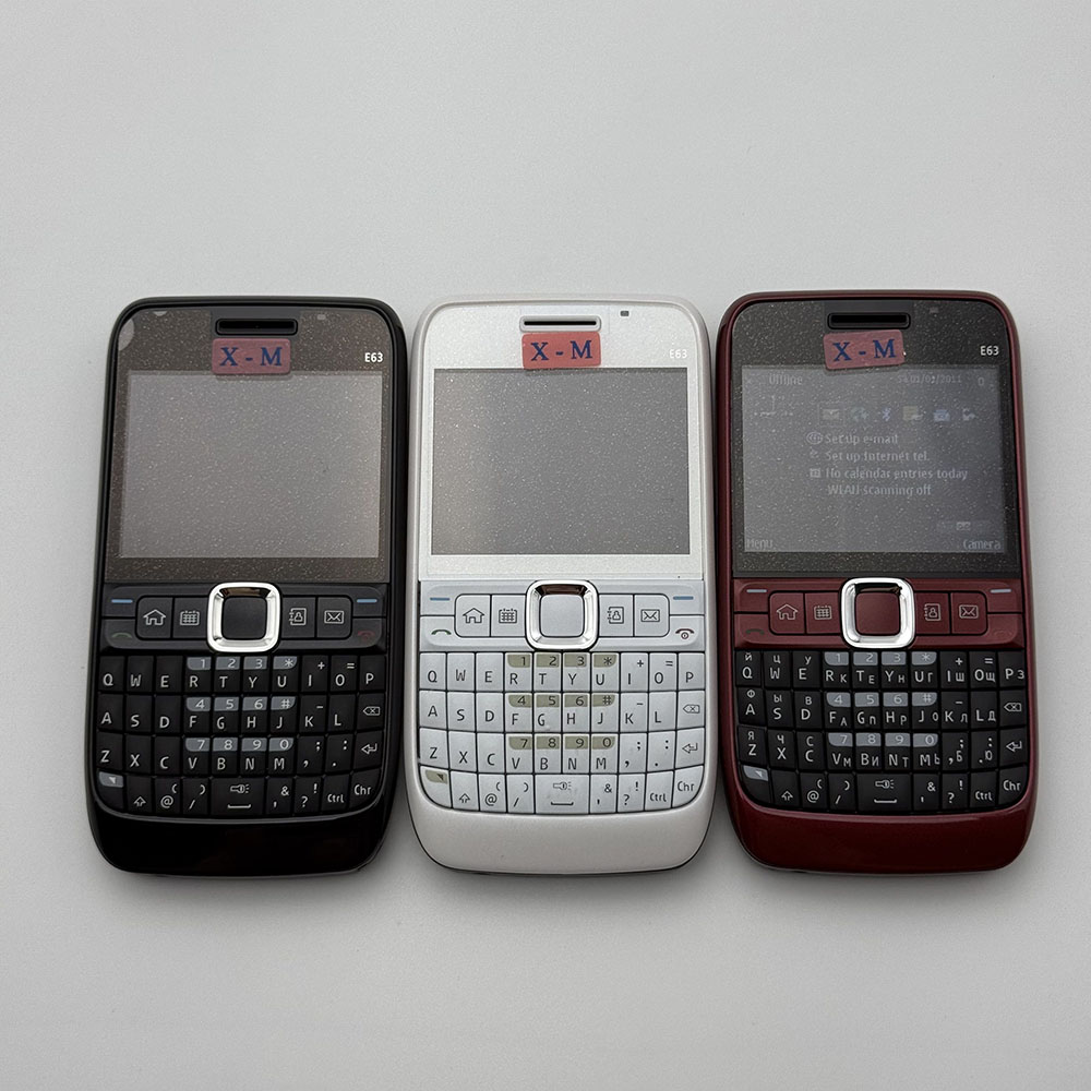 オリジナル E63 ロック解除モバイル携帯電話 GSM 2 グラム 3 グラム Wifi 2MP クワーティロシア語アラビア語ヘブライ語キーボード携帯電話