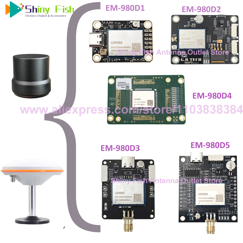 UM980 シリーズ Unicore RTK 基地局ローバー GNSS モジュール EM-901A とのサバイバルドローン農業測位用 ZED-F9P を置き換える