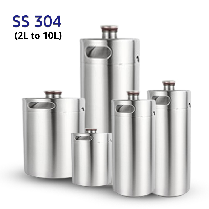 ビール樽グラウラー、2L/3.6L/4L/5L クラフトビール樽ミニ樽、バーベキュー/醸造パーティー用のポータブルビール炭酸分配容器