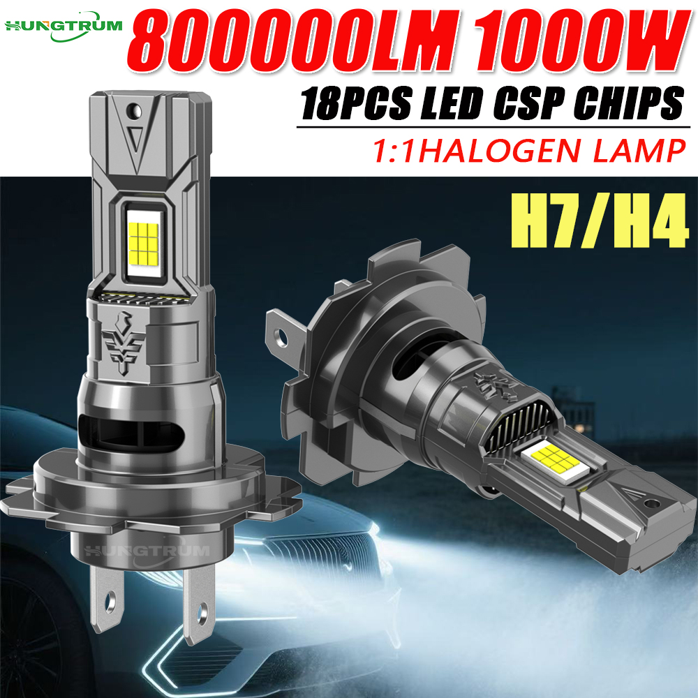 H7 H4 Led キャンバスライト車のハイパワーヘッドライト超強力なターボ電球オートバイアンプル LED H7 自動車ランプ噴霧器
