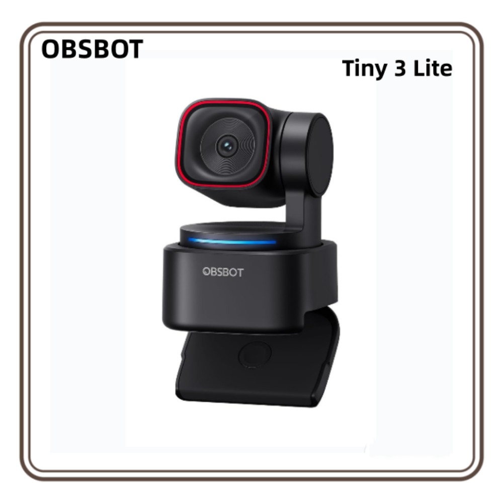 OBSBOT Tiny 3 Lite AI 搭載空間オーディオ 4K ウェブカメラ、1/2 インチセンサー付き AI トラッキング PTZ カメラ、音声コントロール、120FPS、トライマイク