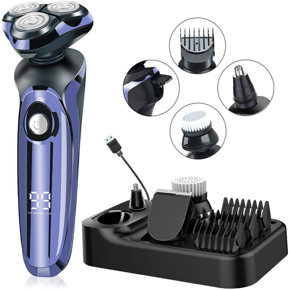 MOTAWISH 電気シェーバー ウェット/ドライ両用防水電気カミソリ鼻耳ヘアトリマー充電式シェービングマシン男性用