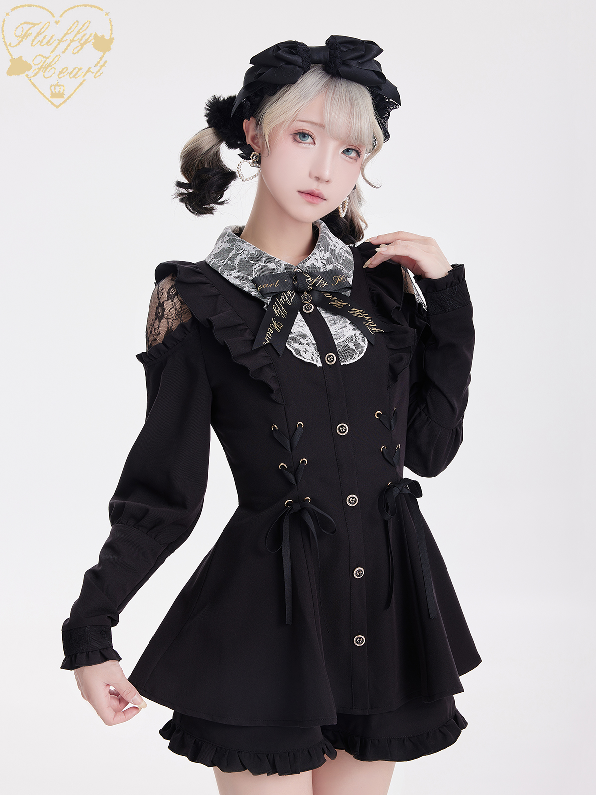 和風ゴシック Y2k ロリータ弓ドレスショーツセット女性甘い長袖シャツパーティードレスヴィンテージチェック柄スリムミニドレス