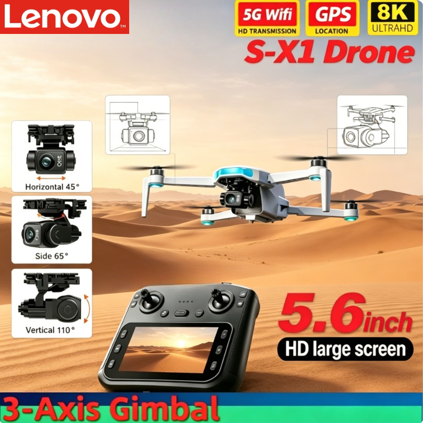 Lenovo S-X1 プロフェッショナル GPS ドローン 8K HD 3 軸ジンバルカメラ 5G WIFI FPV ブラシレス障害物回避 RC クアッドコプター ドローン