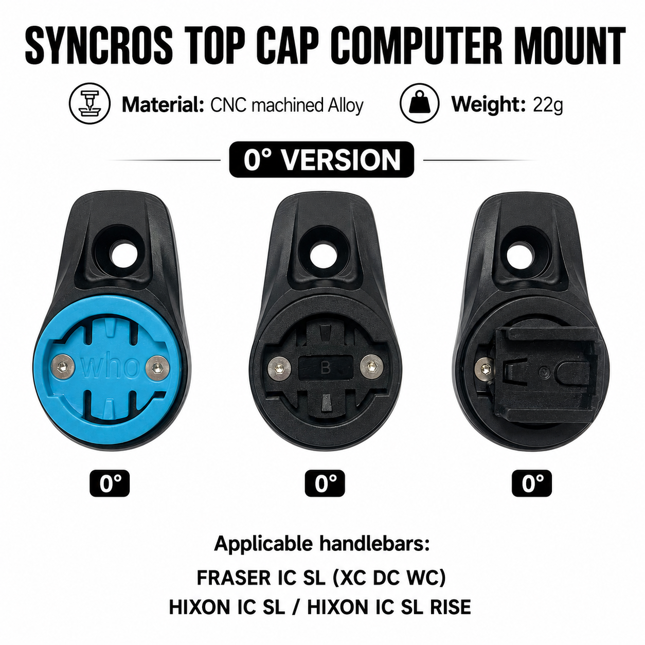 0/度トップキャップアルミコンピュータマウント SYN バイク Fraser Ic Sl Wc/Dc/Xc ハンドルバー Xc ステム 1.5/2.0 ガーミン/ワフー/ブライトン
