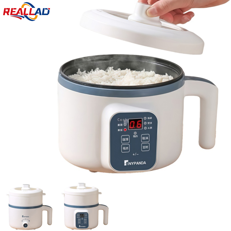 1.7L ミニ電気炊飯器二層 220V マルチクッカーノンスティックスマート機械式 MultiCooker 蒸し炊飯釜家庭用