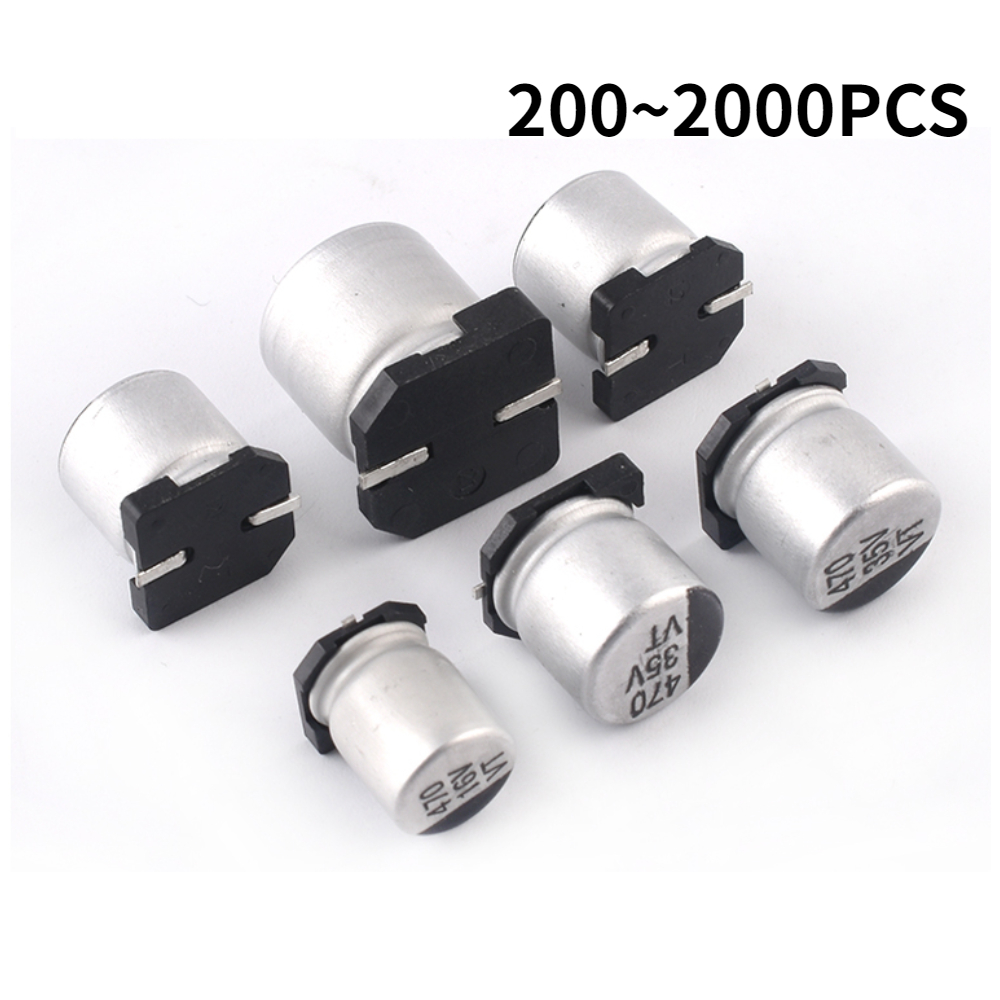 2000/1000/500/200 個 SMD 電解コンデンサ 6.3v 10v 16v 25v 35V 50V 0.1 1 2.2 3.3 4.7 10 22 33 47 100 220 330 470UF 1000UF