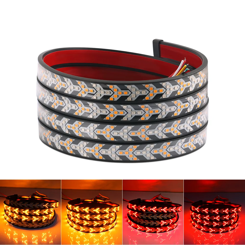 LED Tailgate Light Strip For Truck Pickup RV SUV ATV Jeep Car Driving Turn Singal Brake Warning Rear Tail Light Bar Exterior 24V