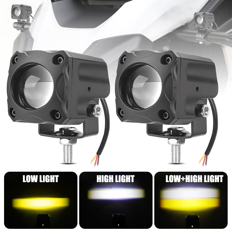 ミニ 2 インチ LED ワークライトポッドオートバイ LED スポットライト白黄色高低ビームフォグランプ車のトラックダートバイク ATV 10 V 48 V