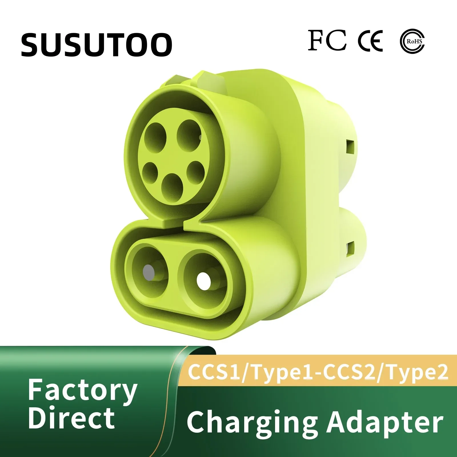 SUSUTOO CCS1 から CCS2 EV 急速充電アダプタ充電器 AC DC 1000V 400A および EV 充電器コネクタ タイプ 1 からタイプ 2 アダプタ