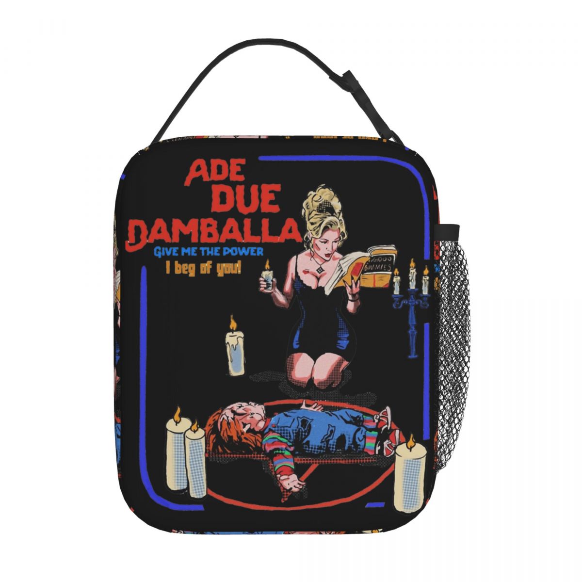 Ade Due Damballa チャッキーの花嫁 保冷ランチバッグ クーラーバッグ 再利用可能な大容量トート 弁当箱 食品バッグ 学校ピクニック